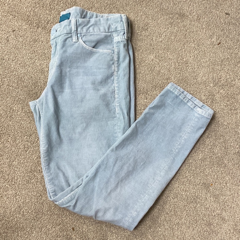 Mother Light Blue The Looker Crop Corduroy Jeans Size 28